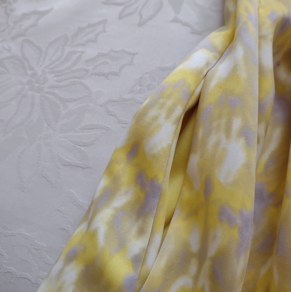 Calvin Klein halter yellow Printed fit & flare cocktail dress With Pockets - Picture 6 of 9